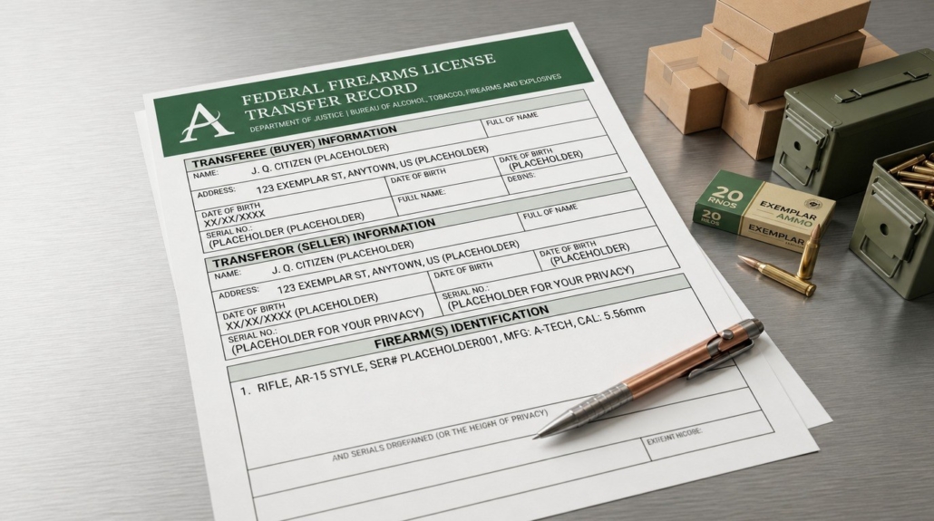 Transfers Hero Clean FFL firearm transfer service graphic for Franktown Firearms